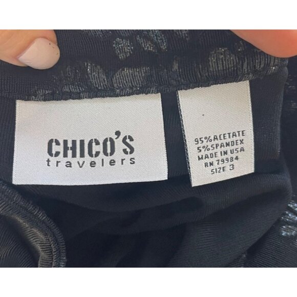 Chicos Travelers Slinky Knit Cardigan Top Sweater Size XL Holiday Jacket Acetate - Picture 7 of 8